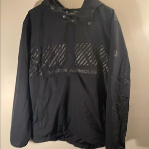 Under Armour Black Windbreaker with Hood and Water-Resistant Finish